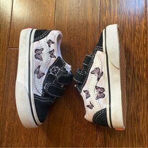 Vans Toddler Black and White Butterfly Sneakers Size 4